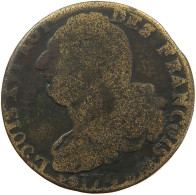 FRANCE 2 SOLS 1792 AA LOUIS XVI. (1774-1793) #MA 102029 - 1791-1792 Costituzione 