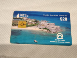 BERMUDA-(BM-BTC-0029B)-Fort St. Catherine-(2)-($20)-(chip Card)-(1/12/93)-(tirage-13.500)-used Card+1card Prepiad,free - Bermude