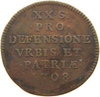 FRANCE-LILLE, STADT 10 SOLS 1708 BELAGERUNG DURCH ENGLÄNDER UND ÖSTERREICHER 1708. #MA 003613 - 1643-1715 Louis XIV The Great