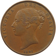 GREAT BRITAIN PENNY 1841 VICTORIA 1837-1901 #MA 022967 - D. 1 Penny