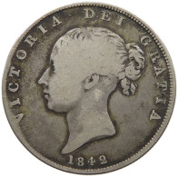 GREAT BRITAIN HALFCROWN 1842 VICTORIA 1837-1901 #MA 022933 - K. 1/2 Crown