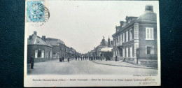 60 , Sainte Geneviève  , Route Nationale, Hôtel Du Commerce Et Usine Lesieur Lesbroussart En 1904 - Sainte-Geneviève