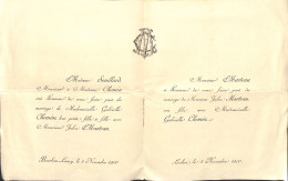 23-1206 Faire Part Mariage 1900 Loches Famille SOUILLARD Et MARTEAU - Mariage