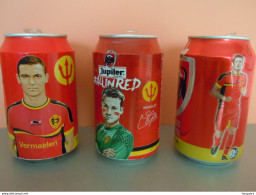 België Belgique Jupiler Bier Bière Voetbal Foot 3 Blikjes Leeg Gemengde Reeks Cannettes Vides Spelers Joueurs Red Devels - Habillement, Souvenirs & Autres