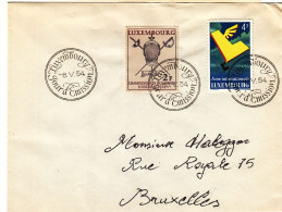 Luxembourg - Lettre FDC De 1954 - Oblit Luxembourg - Escrime - Valeur 60 € ++ - - Brieven En Documenten