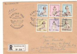 Luxembourg - Lettre Recom FDC De 1960 - Oblit Luxembourg Caritas 1960 - Valeur 19 Euros - - Brieven En Documenten