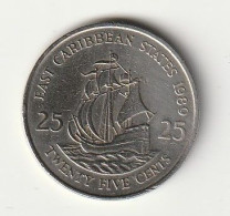 25 CENTS   1989  BRITISH EASTERN  CARIBBAEN  GROUP /1453/ - West Indies