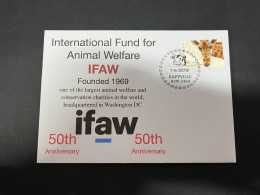 15-11-2023 (2 V 18) 50th Anniversary Of IFAW (1969-2019) With Giraffe Stamp - Jirafas