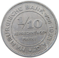 HAMBURG 1/10 VERRECHNUNGSMARKE 1923  #MA 098750 - Sonstige & Ohne Zuordnung