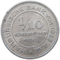 HAMBURG 1/10 VERRECHNUNGSMARKE 1923  #MA 098748 - Altri & Non Classificati