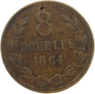 GUERNSEY 8 DOUBLES 1864 VICTORIA 1837-1901 #MA 064888 - Guernesey