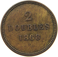 GUERNSEY 2 DOUBLES 1868  #MA 100972 - Guernesey