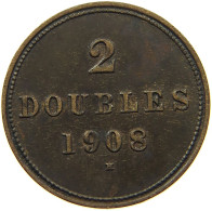 GUERNSEY 2 DOUBLES 1908 H  #MA 100971 - Guernsey
