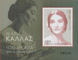 Greece.2023.Maria Callas - Opera Singers.s/s  **. - Unused Stamps