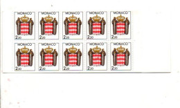 MONACO  CARNET USAGE COURANT 10TP à 2.20 NEUF++ - Postzegelboekjes