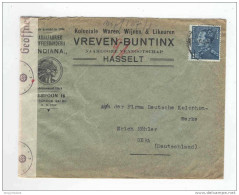 BELGIQUE - TABAC - Lettre TP Poortman HASSELT 1941 Censure Vers D - Entete Illustrée INDIANA Tabakfabriek   -- 10/625 - Tabaco