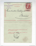 Carte-Lettre 10 C Grosse Barbe SERAING 1909 Vers Notaire à BRAIVES - Cachet Notaire Bozet   -- JJ495 - Postbladen
