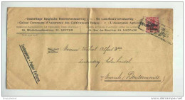 Papiers D' Affaires TP Germania 14/18 LEUVEN Vers MOERZEKE DENDERMONDE - RARE Annulation Par Censure De GAND  --  JJ351 - OC26/37 Etappengebied.