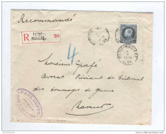 Lettre RECOMMANDEE  Montenez 50 C PETIT ROSIERE 1925 - Cachet Coppe , Avocat à GRAND ROSIERE   --  JJ327 - 1921-1925 Kleine Montenez