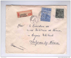 Lettre RECOMMANDEE Exportation CHASTRE VILLEROUX 1949 Vers SALZINNES - Hopital Militaire De Namur    --  JJ331 - 1948 Esportazione