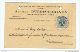 MOUSTIER SUR SAMBRE -  Carte Privée TP Lion Héraldique 35 C 1930 -  Charbons Achille Dubois-Loriaux --  MM498 - 1929-1937 Lion Héraldique