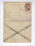 Carte-Lettre Fine Barbe Cachet TUBIZE 1900 Vers BRAINE LE COMTE - Verso Roulette En Croix = écrite Au Crayon  -- B3/331 - Cartes-lettres