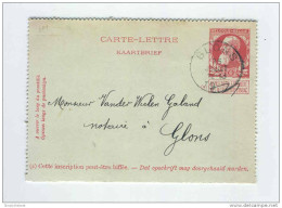 Carte-Lettre Grosse Barbe Cachet GLONS 1906 Vers Notaire En Ville - Origine Manuscrite WIHOGNE  -- B3/332 - Postbladen