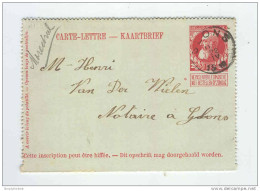 Carte-Lettre Grosse Barbe Cachet GLONS 1912 Vers Notaire En Ville - Origine Manuscrite PAIFVE  -- B3/333 - Kartenbriefe