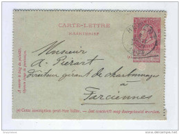 Carte-Lettre Fine Barbe Cachet HERENT 1903 Vers FARCIENNES - Cachet Docteur Spruyt  -- B3/328 - Carte-Lettere