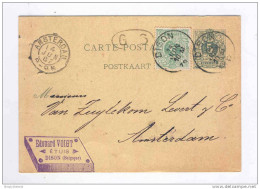 Entier Postal Type No 45 DISON 1887 Vers AMSTERDAM - Cachet Privé Edouard Voigt , Etuis  -- B3/310 - Briefkaarten 1871-1909