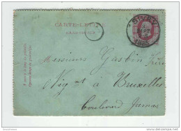 Carte-Lettre Emission 1869 Cachet SIVRY 1885 - Origine Manuscrite SAUTIN  -- B3/322 - Cartes-lettres