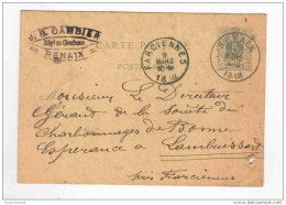 Entier Type TP 45 RENAIX 1888  - Cachet Privé Cambier , Négociant En Charbons  -- B3/293 - Postkarten 1871-1909