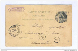 Entier Type TP 45 MARCHIENNE AU PONT 1889  - Cachet Privé Antoine Gislain , Agent De Charbonnages  -- B3/289 - Postcards 1871-1909