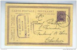Entier 15 C Albert 15 JUMET 1922 Vers Charleroi - Cachet Privé Quincaillerie A La Beche D'Or , E. Brigode  -- LL / 691 - Postkarten 1909-1934