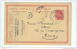 Entier 10 C Albert 15 BRAINE LE COMTE 1920 Vers MONS - Cachet Privé Edmond Huys , Géomètre Du Cadastre  -- LL / 689 - Cartes Postales 1909-1934