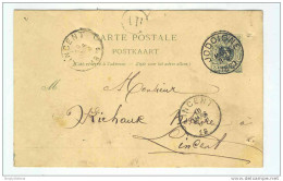 Entier 5 C Lion Couché JODOIGNE 1889 Vers Notaire à LINCENT - Boite Rurale AH - Origine GLINNES  -- LL / 680 - Landelijks Post