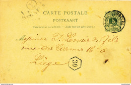 ZZ990 - Entier Postal Lion Couché DOLHAIN LIMBOURG 1889 Vers LIEGE  - Boite Rurale Y - Origine BAELEN En Manuscrit - Rural Post