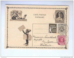 Carte Illustrée Elisabeth Et Père Noel - TP PUB Et Houyoux AUDERGHEM 1932 Vers NL --  B7/010 - Cartes Postales Illustrées (1971-2014) [BK]