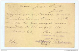 Entier Lion Couché CHARLEROI 1897 Vers JUMET - Cachet Privé S.A. Verreries De La Roue  --  B4/369 - Briefkaarten 1871-1909