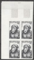 Aof France Faune Singe Chimpanzé Essais Non Dentelés Monkeys Apes Imperfs Proofs Essay Affen Geschnitten ** 1955 + 180 € - Chimpancés