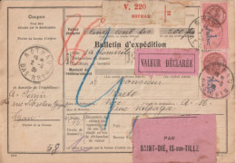 AOUT 1939 ! - COLIS-POSTAUX ALSACE MOSELLE ! - YVERT 394 ! + FISCAL Sur BULLETIN EXPEDITION  De ROTHAU => NICE - Cartas & Documentos