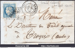 FRANCE N° 60a SUR LETTRE GC 3080 + VARIÉTÉ GRANDE CASSURE 4EME ETAT CASE 150 A2 - 1871-1875 Cérès