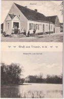 Gruß Aus TROSSIN Neumark Troszyn Gasthof Belebt Seepartie Und Schloß Bahnpoststempel BRESLAU - STETTIN ZUG 642 10.6.1919 - Neumark