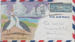 1940. USA MIDWAY MARINE DET.3rd DEF.BAT.FLEET NOV 1 1940-FIRST DAY Cancel On Beautiful VIA AI... (Michel 300) - JF444765 - Hawaii