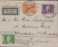 1928. SVERIGE. LUFTPOSTEXP. NR 1 STOCKHOLM - LONDON 18-VI-28 FÖRSTA TUREN. On Cover (fold) T... (Michel 211+) - JF444766 - Lettres & Documents