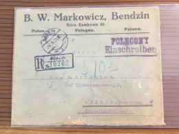 Polen 1929 Einschreiben POLECONY - Cartas & Documentos