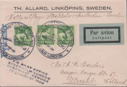 1928. SVERIGE. LUFTPOSTEXP. NR 1 STOCKHOLM - LONDON 22 VIII-28 TREDJE TUREN. On Cover To Utr... (Michel 175+) - JF444785 - Lettres & Documents