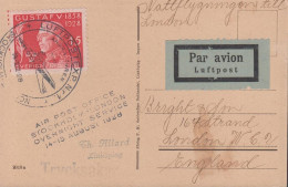 1928. SVERIGE. LUFTPOSTEXP. NR 1 STOCKHOLM - LONDON 14 VIII-28 ANDRA TUREN. On BREFKORT (Link... (Michel 210) - JF444787 - Covers & Documents