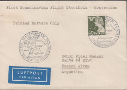 1946. SVERIGE. Fine Small LUFTPOST Cover To Buenos Aires With 40 öre TEGNER Cancelled FIRST S... (Michel 324) - JF444806 - Briefe U. Dokumente