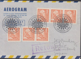 1951. SVERIGE. Fine AEROGRAM To Tokyo, Japan With 6 Ex 5 ÖRE GUSTAV V Cancelled FÖRSTA REGULJ... (Michel 332) - JF444814 - Brieven En Documenten